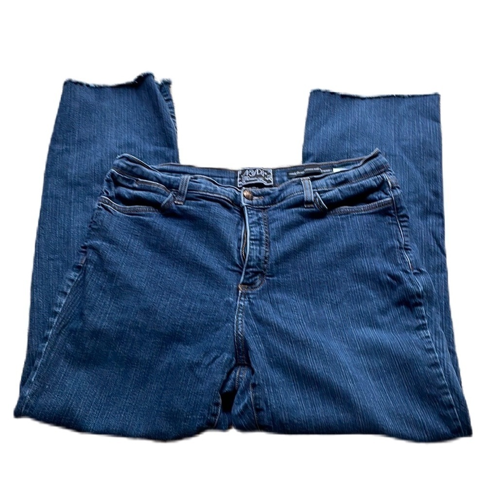 NYDJ size 16 premium denim jeans with frayed hem, pockets